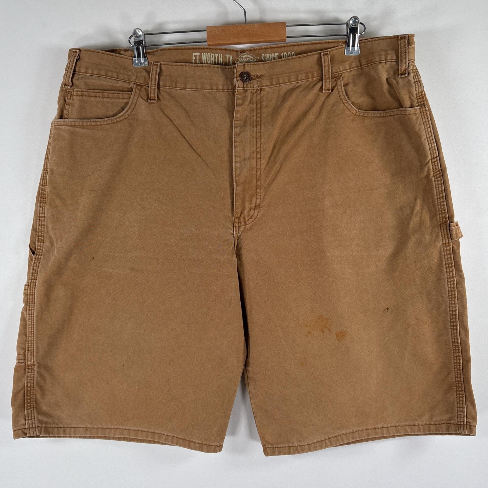 古着 ディッキーズ Dickies ショートパンツ ダック地 大きいサイズ 短パン 半ズボン ペインターパンツ ショーツ カーゴ ワーク  ブラウン系 メンズ