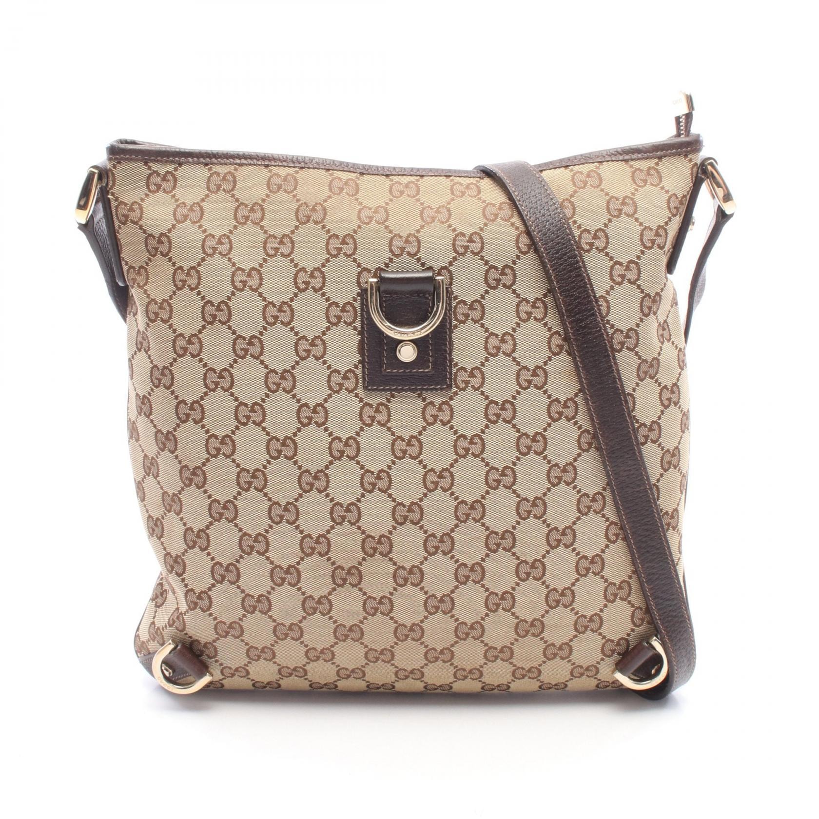 グッチ GUCCI アビー GGキャンバス ショルダーバッグ バッグ キャンバス レザー レディース ベージュ系 / ブラウン系 131326 【中古】