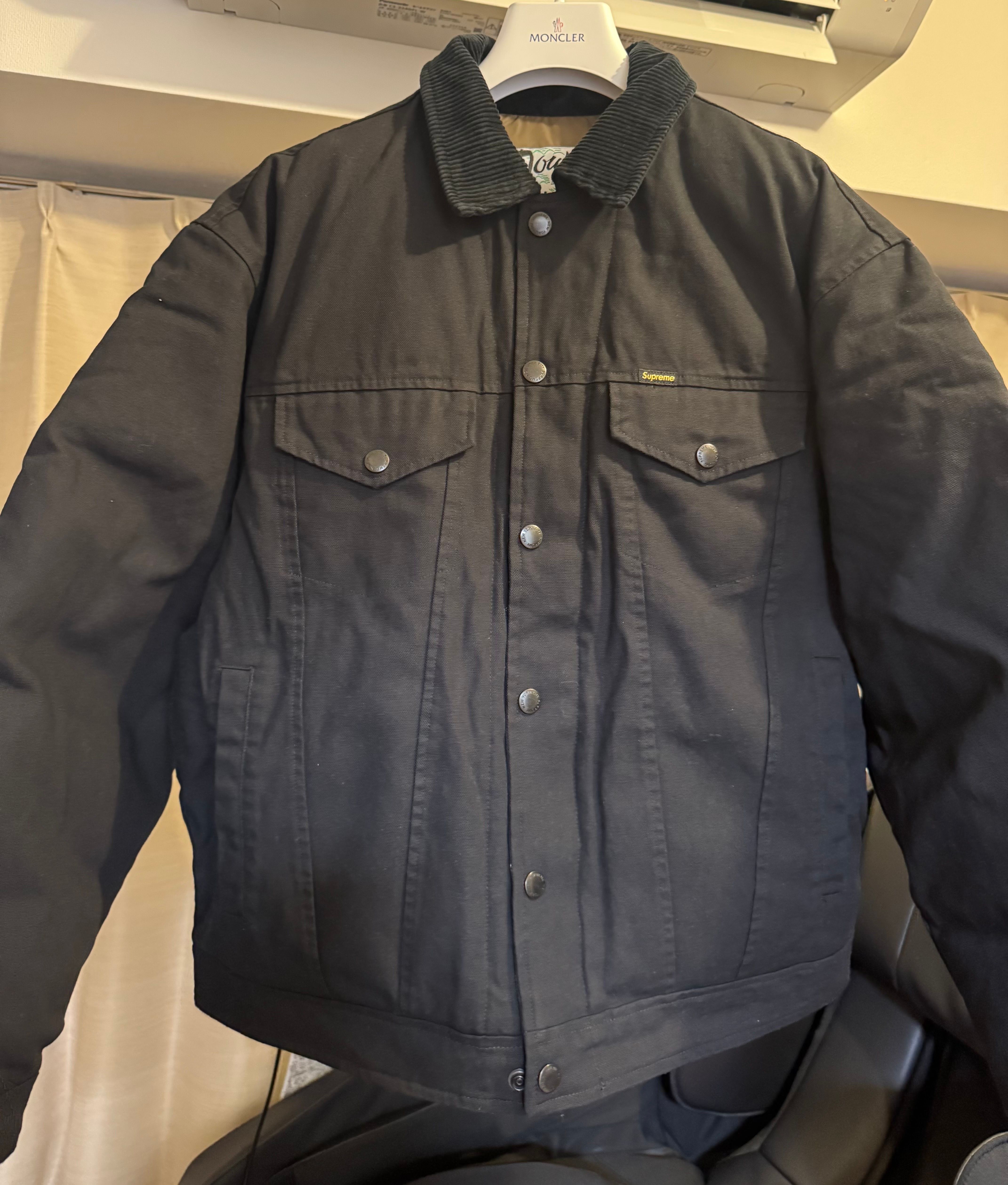 Supreme / Schott Canvas Down Trucker Jacket "Black"