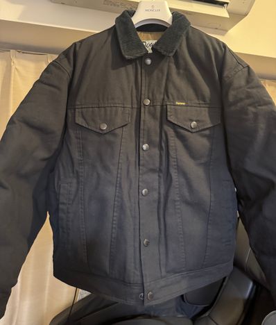 Supreme / Schott Canvas Down Trucker Jacket "Black"
