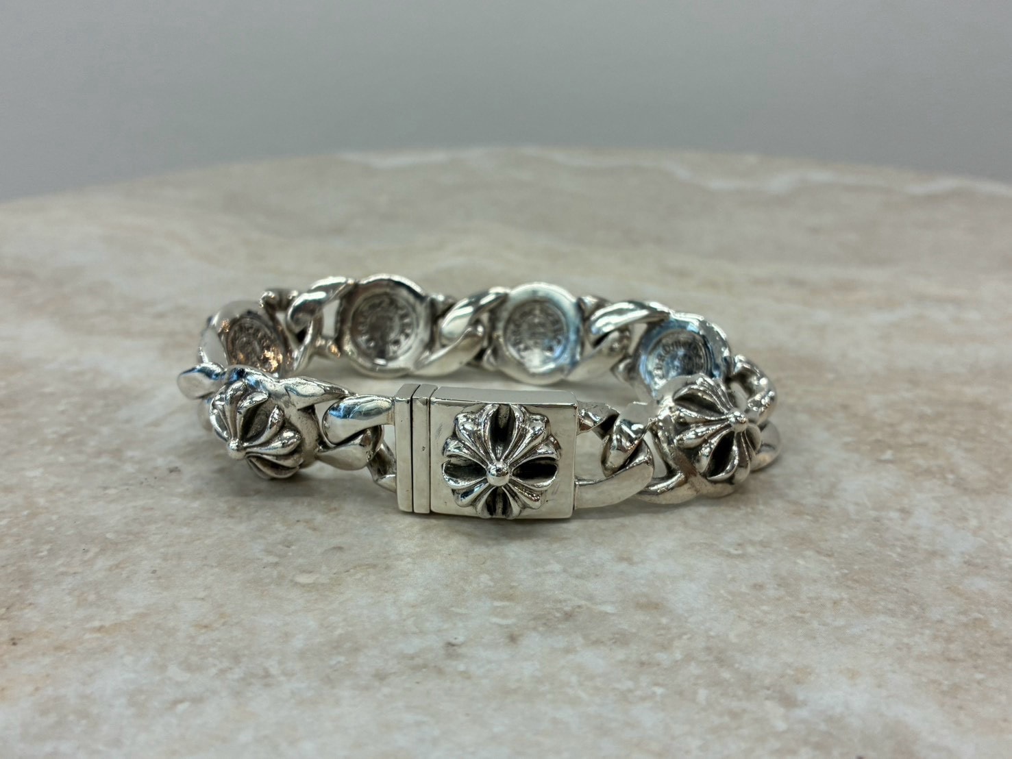Chrome Hearts Cross Link Bracelet "Silver"
