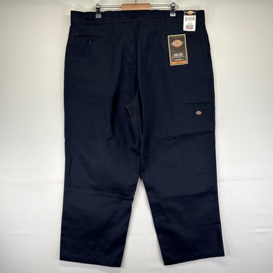 古着 デッドストック ディッキーズ Dickies パンツ ワークパンツ ダブルニー ワンポイントロゴ 大きいサイズ w46 L30 ネイビー系 メンズ