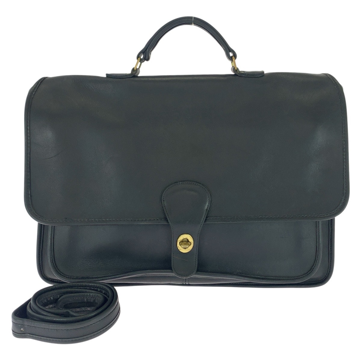 COACH コーチ ヴィンテージ メトロポリタン 2way プラダを着た悪魔2 ブラック 黒 ゴールド金具 レザー ビジネスバッグ 男女兼用 604394 【中古】