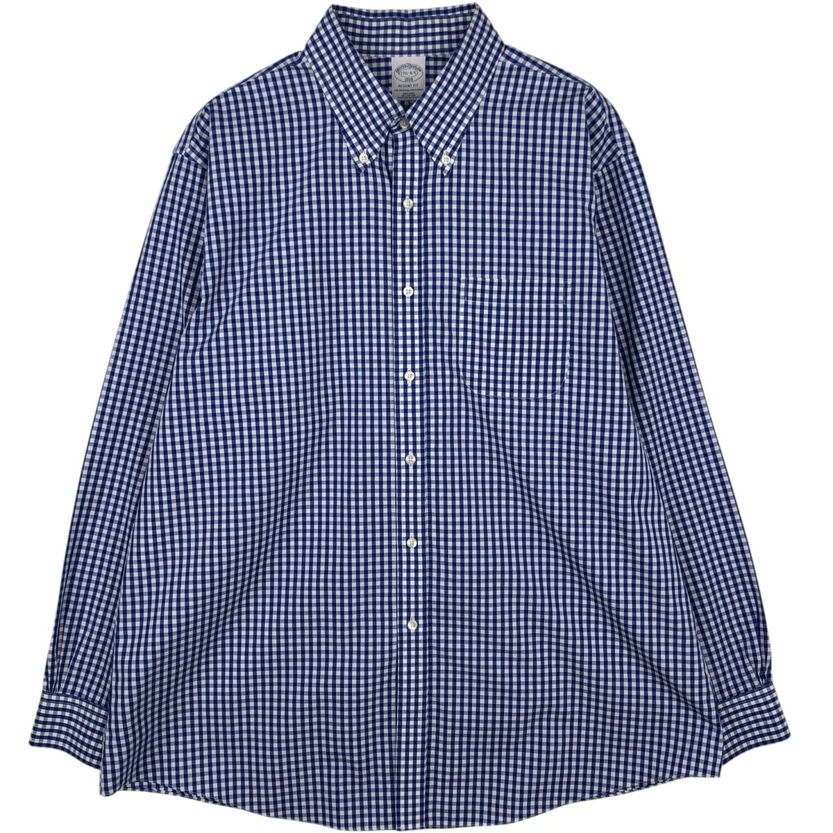 古着 ブルックスブラザーズ Brooks Brothers 1818 REGENT FIT 半袖 ボタンダウン チェックシャツ メンズXL相当/eaa632584