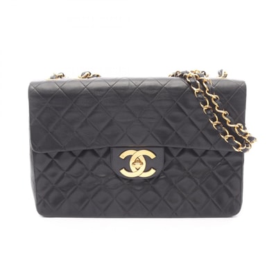 シャネル CHANEL デカマトラッセ34 ショルダーバッグ バッグ ラムスキン(羊革) レディース ブラック系 【中古】
