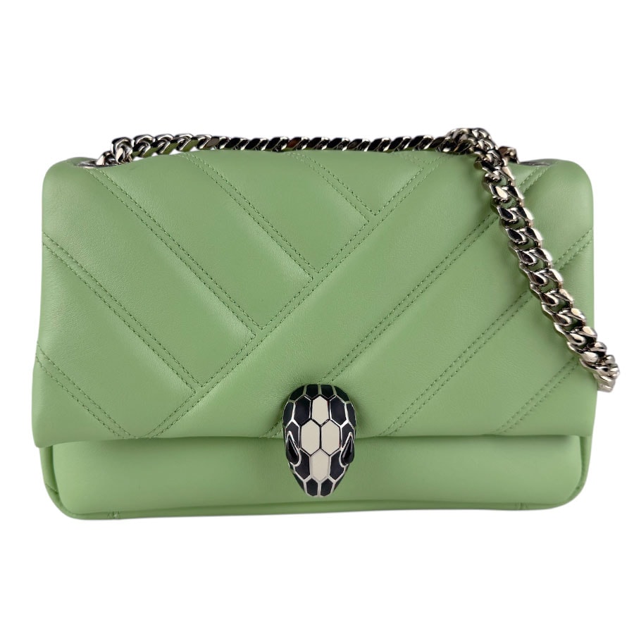 ブルガリ BVLGARI ショルダーバッグ セルペンティフォーエバー レザー グリーン レディース【中古】 z8307