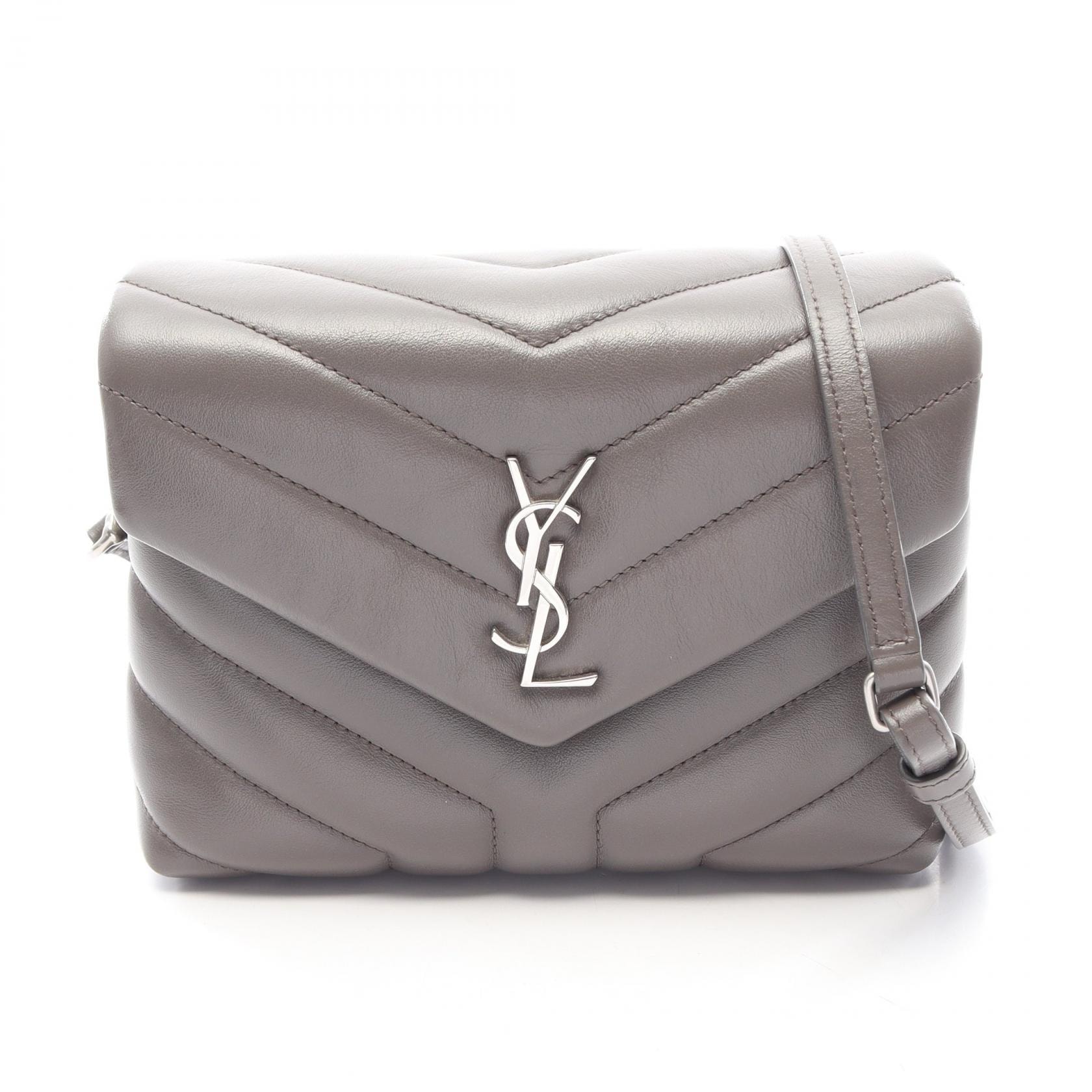 サンローランパリ SAINT LAURENT PARIS トイバッグ ルル ショルダーバッグ バッグ レザー レディース グレー系 467072 【中古】