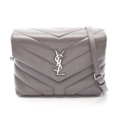 サンローランパリ SAINT LAURENT PARIS トイバッグ ルル ショルダーバッグ バッグ レザー レディース グレー系 467072 【中古】