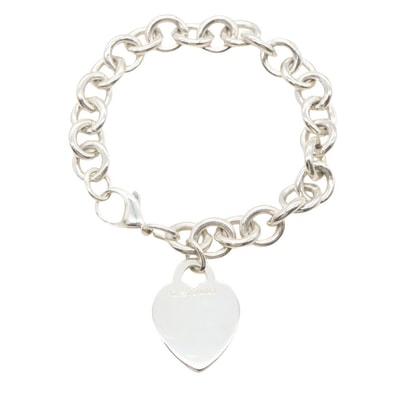 ティファニー TIFFANY&CO ハートタグブレスレット ブレスレット アクセサリー シルバー925 レディース シルバー系 【中古】