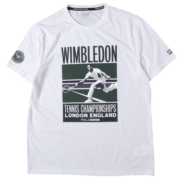 POLO SPORT ポロスポーツ 130TH WIMBLEDON TEE 130周年記念 ウィンブルドンTシャツ 776601508001 / 4700377507 M WHITE Ralph Lauren ラルフローレン 半袖 テニス トップス