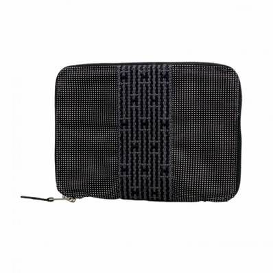 【6eb0820】エルメス コインケース エールライン パースPM キャンバス グレー シルバー金具【中古】レディース