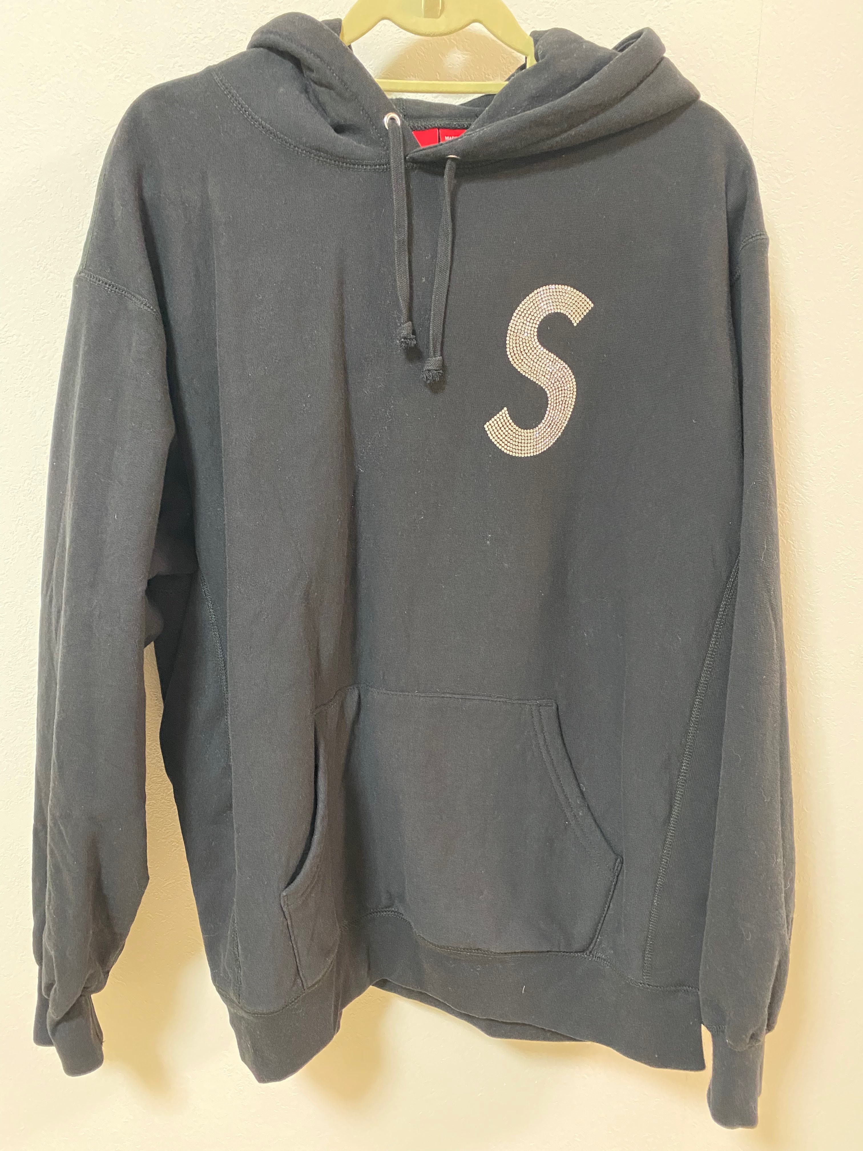 Supreme Swarovski® S Logo Hooded Sweatshirt "Black"
