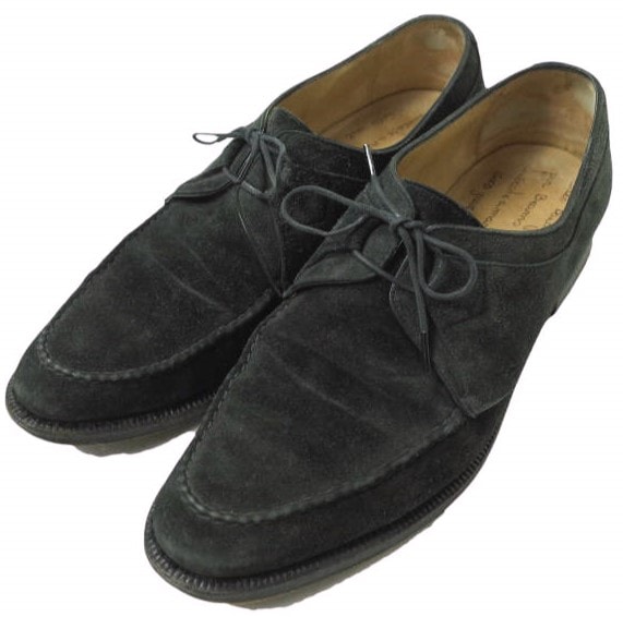 Enzo Bonafe x BEAMS エンツォボナフェ ビームス 別注 Suede Ghillie Shoes スエードギリーシューズ UK6.5(25cm) ブラック Uチップ シューズ g14067