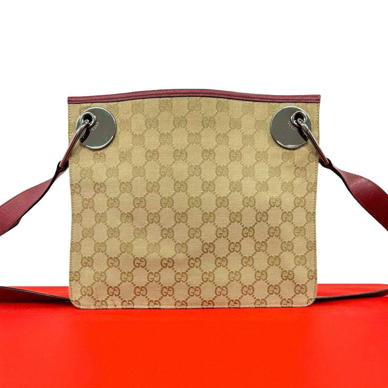 GUCCI グッチ GG モノグラム キャンバス レザー ショルダーバッグ ベージュ
03674