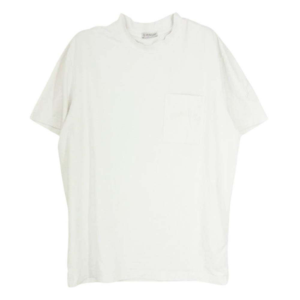 MONCLER モンクレール Tシャツ 23SS I20918C00050 89AA2 ポケット 刺繍 ロゴ ワッペン 半袖 Tシャツ ホワイト系 L【中古】