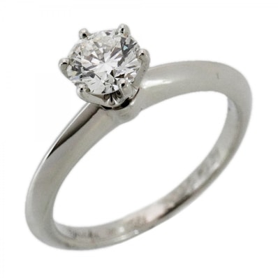 ★最終価格【6jcb0267】ティファニー リング ソリティア 1PD Pt950 プラチナ ダイヤモンド 0.46ct 9号【中古】レディース