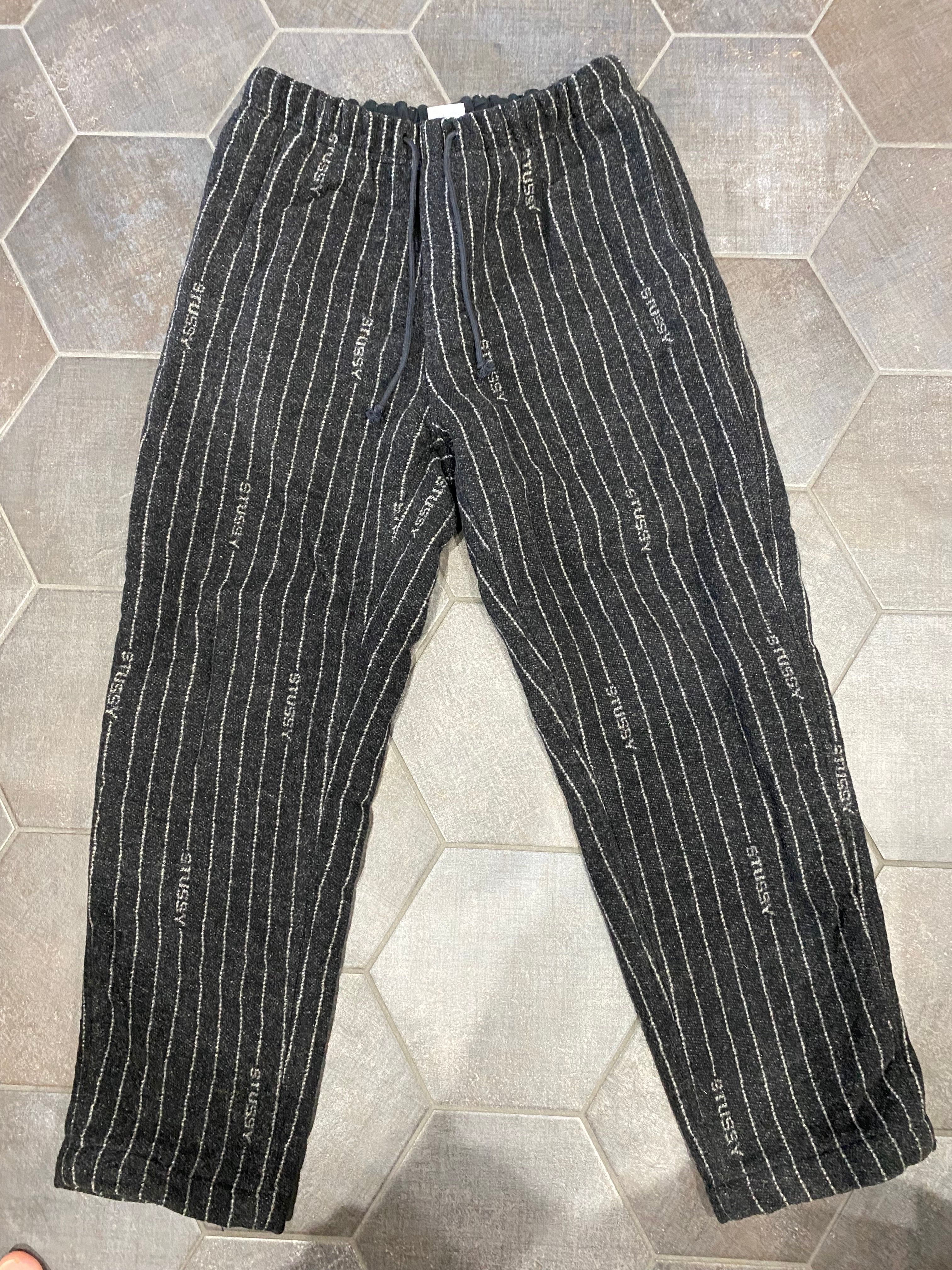 Stussy x Nike Striped Wool Pants "Black"