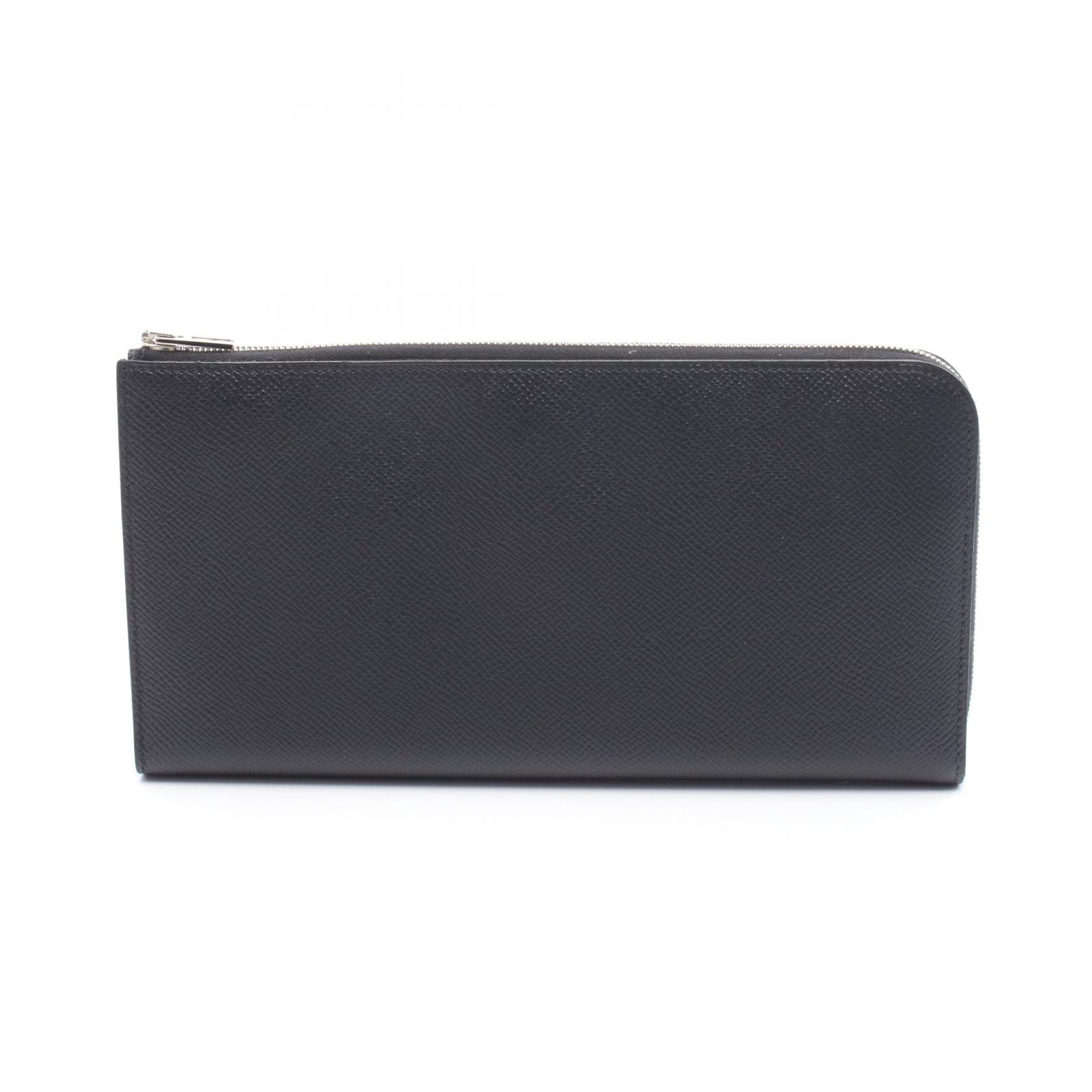 エルメス HERMES リミックス コンバイン L型ファスナー長財布 財布 レザー ヴォーエプソン ヴォーエプソン A刻印(2017年製造) レディース ブラック系 【中古】