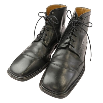 LOUIS VUITTON ルイ・ヴィトン ブーツ ST0072 レザー レースアップ ブーツ ブラック系 7【中古】