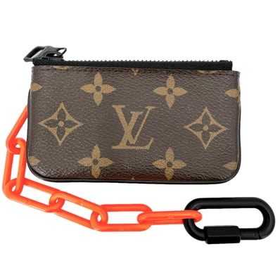 LOUIS VUITTON ルイヴィトン キーケース モノグラム ポシェット・クレ ソーラーレイ コインケース 小銭入れ M44487 PVCコーティングキャンバス ブラウン 茶 オレンジ ブラック金具 メンズ 美品【中古品】