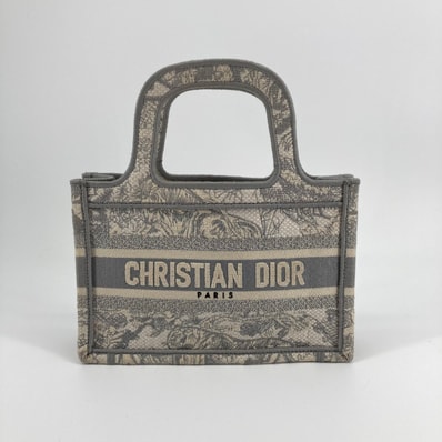 Christian Dior(クリスチャンディオール) ミニ ブックトート トワル ドゥ ジュイ トートバッグ グレー