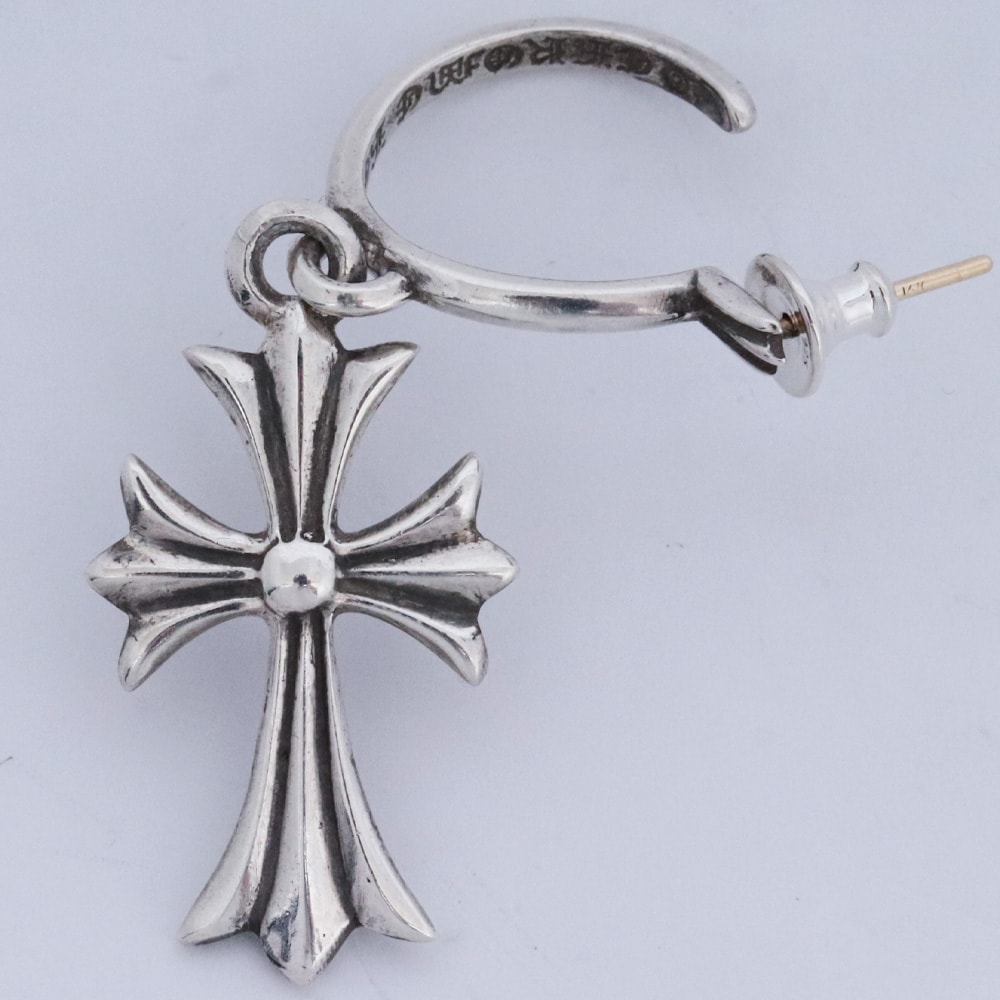 Chrome Hearts Hoop CH Cross Earrings "Silver"