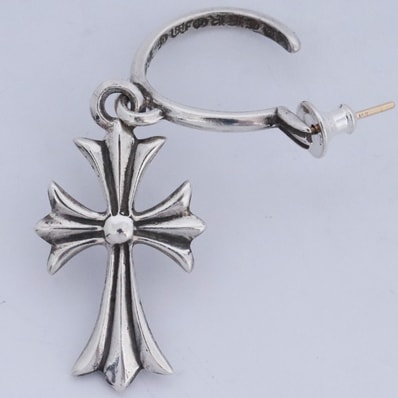 Chrome Hearts Hoop CH Cross Earrings "Silver"