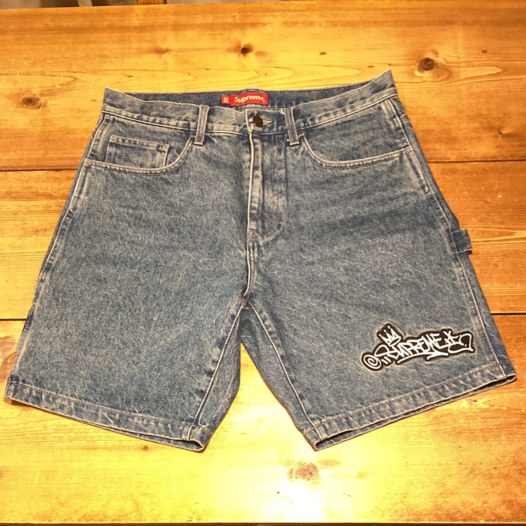 Supreme Handstyle Denim Painter Short "Blue"