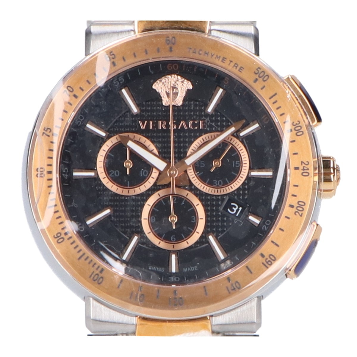 美品✨　ヴェルサーチ メデューサ ミスティックスポーツ クロノグラフ　コンビ　黒 楽天市場】VERSACE ヴェルサーチ ミスティックスポーツ クロノグラフ