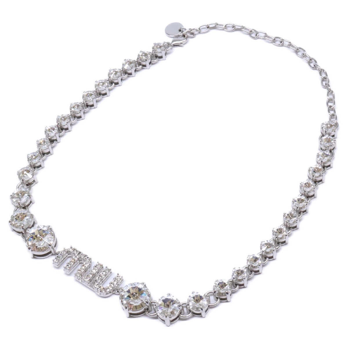 ミュウミュウ 23SS 5JC870 クリスタルロゴ チョーカー