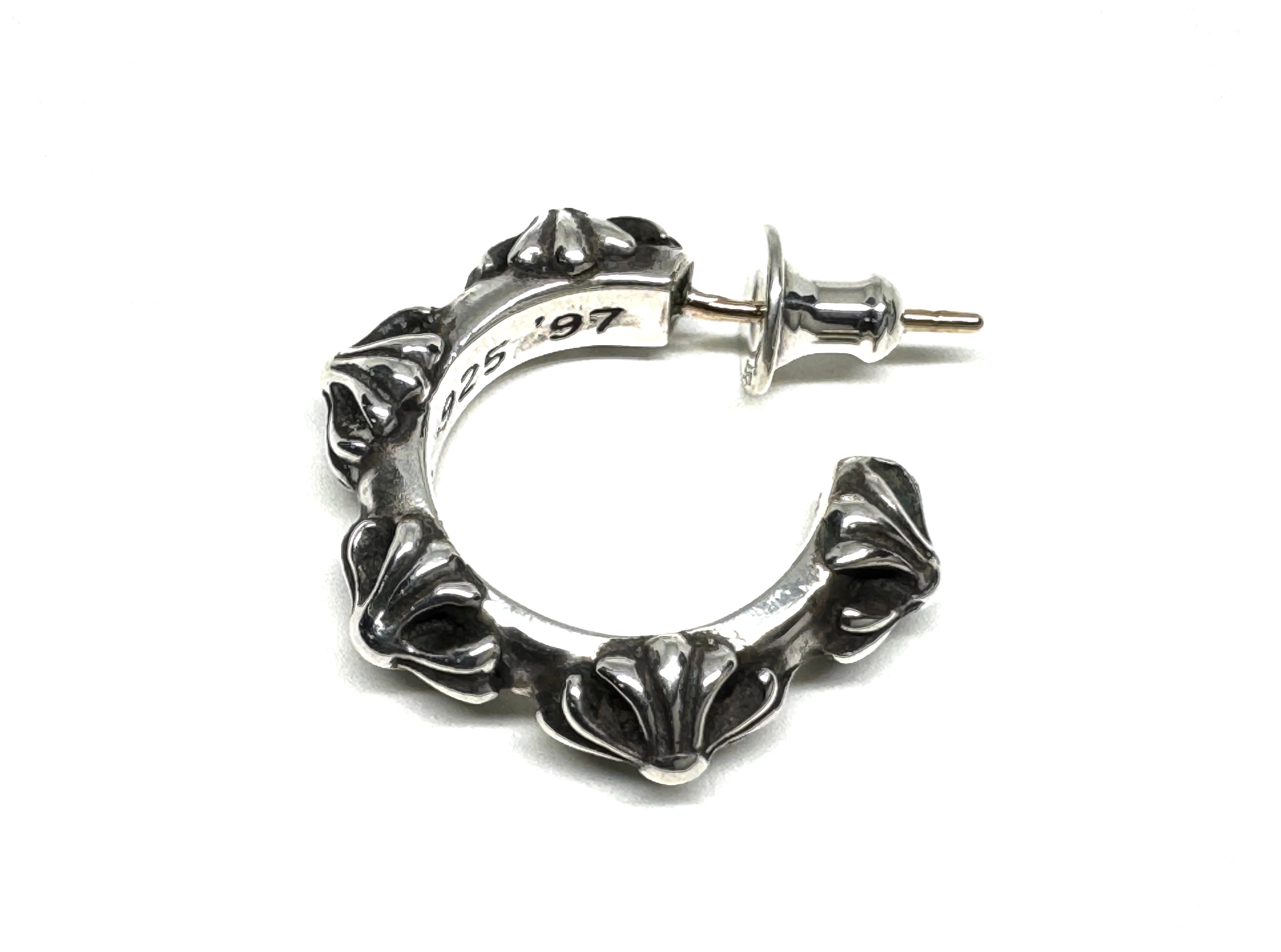 Chrome Hearts Cross Band Hoop Earrings "Silver"