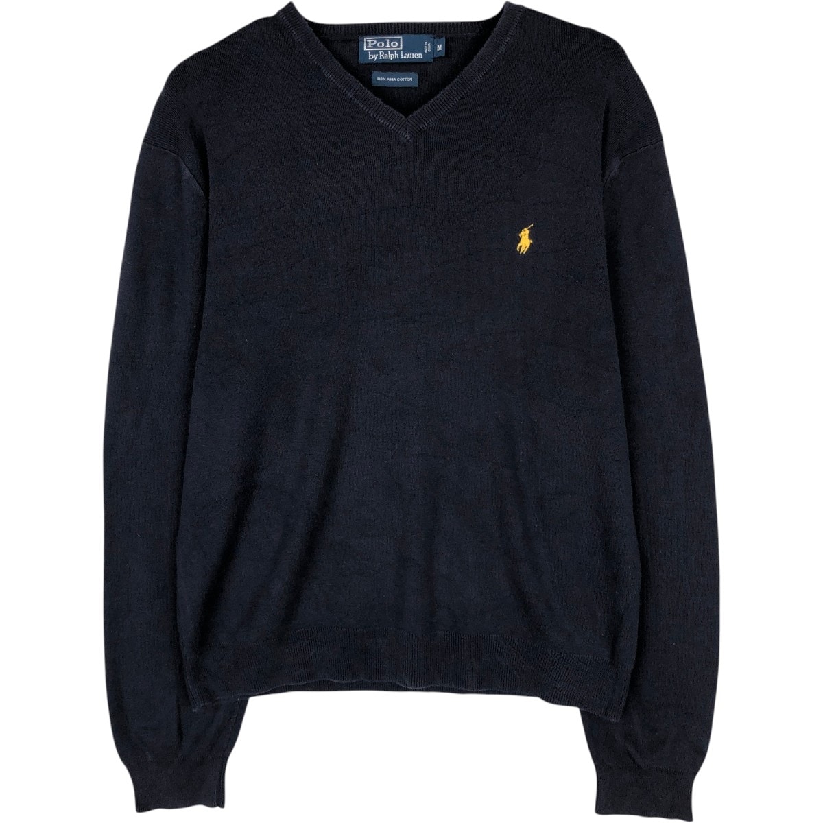 古着 ラルフローレン Ralph Lauren POLO by Ralph Lauren Vネック ピマコットンニットセーター メンズM相当/eaa654169