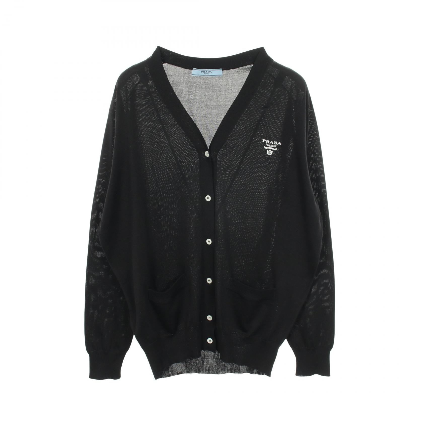 PRADA シルクカーディガン C (やや傷や汚れあり)】プラダ PRADA ロゴ カーディガン 衣料品