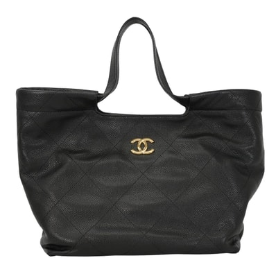 2026年春夏 CHANEL シャネル ハンドバッグ ホーボー マトラッセ ココマーク 黒 (ブラック) グレインドカーフ(キャビアスキン) ゴールド金具 AS6059 新品同様【中古】