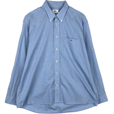 古着 ラコステ LACOSTE 長袖 ボタンダウンチェックシャツ メンズL相当/eaa632592