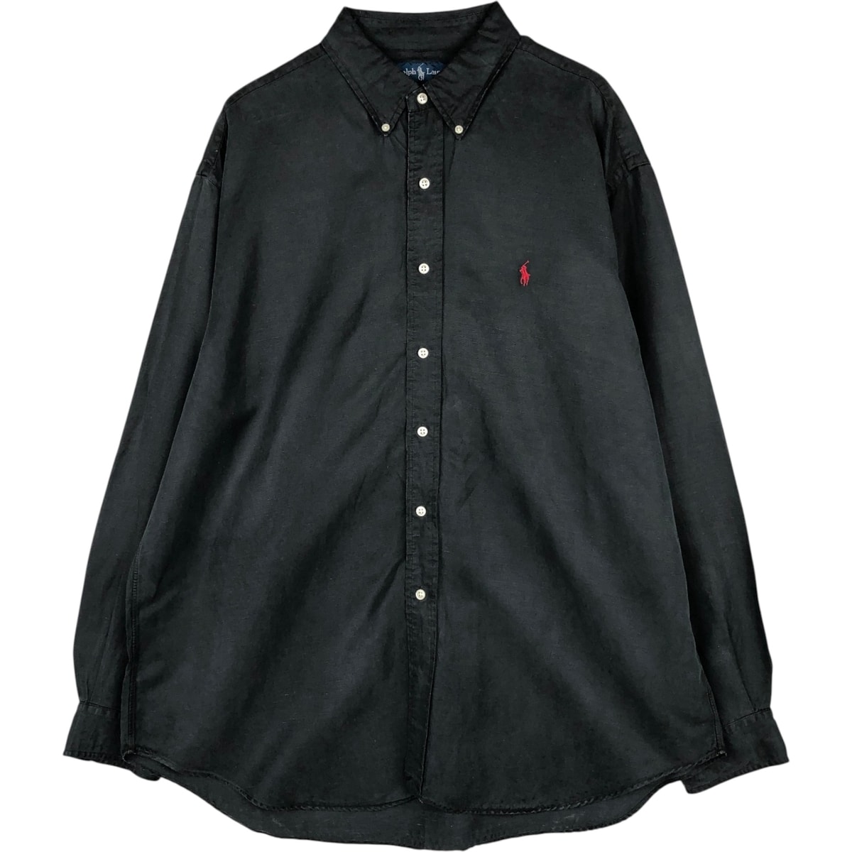 古着 ラルフローレン Ralph Lauren BLAKE 長袖 シルク×リネン ボタンダウンシャツ メンズXL相当/eaa649291