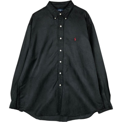 古着 ラルフローレン Ralph Lauren BLAKE 長袖 シルク×リネン ボタンダウンシャツ メンズXL相当/eaa649291