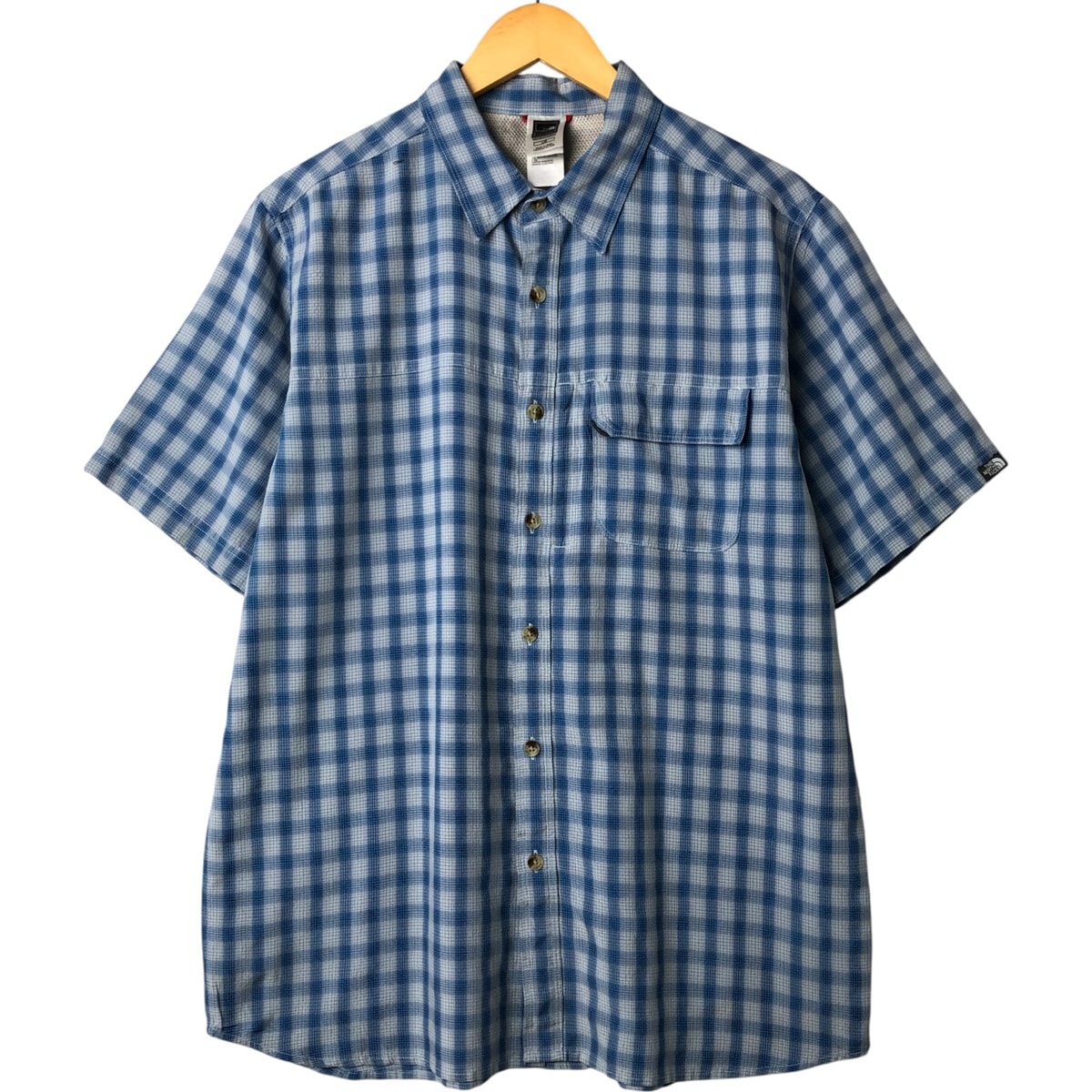 古着 ザノースフェイス THE NORTH FACE チェック柄 半袖 フィッシングシャツ メンズL相当/eaa562038