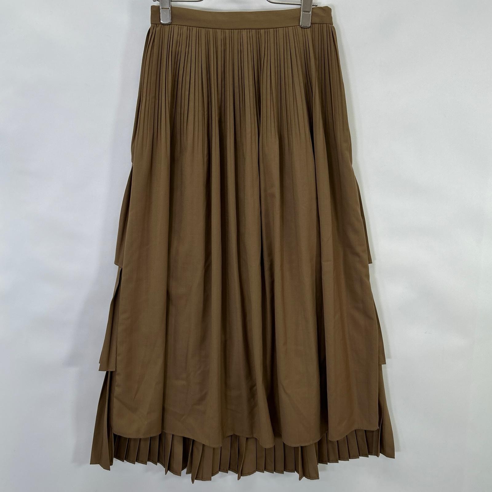 クラネ 11109-6142 ダブルフェイスプリーツスカート ブラウン 1