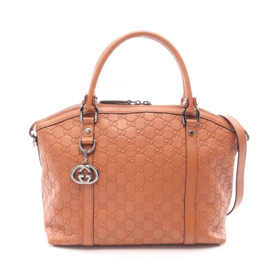 グッチ GUCCI インターロッキングG グッチシマ 2WAY トートバッグ バッグ レザー レディース ブラウン系 341503 【中古】