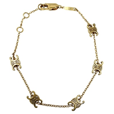 CELINE セリーヌ ブレスレット ミニトリオンフ アクセサリー アジャスター付き メタル ゴールド レディース 約2.9g【中古品】