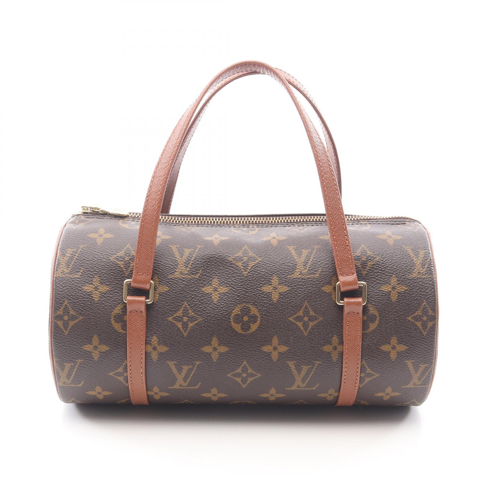 ルイ・ヴィトン LOUIS VUITTON パピヨン26 旧型 ハンドバッグ バッグ PVCコーティングキャンバス レザー モノグラム レディース ブラウン系 M51366 【中古】