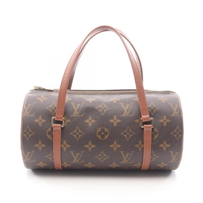 ルイ・ヴィトン LOUIS VUITTON パピヨン26 旧型 ハンドバッグ バッグ PVCコーティングキャンバス レザー モノグラム レディース ブラウン系 M51366 【中古】