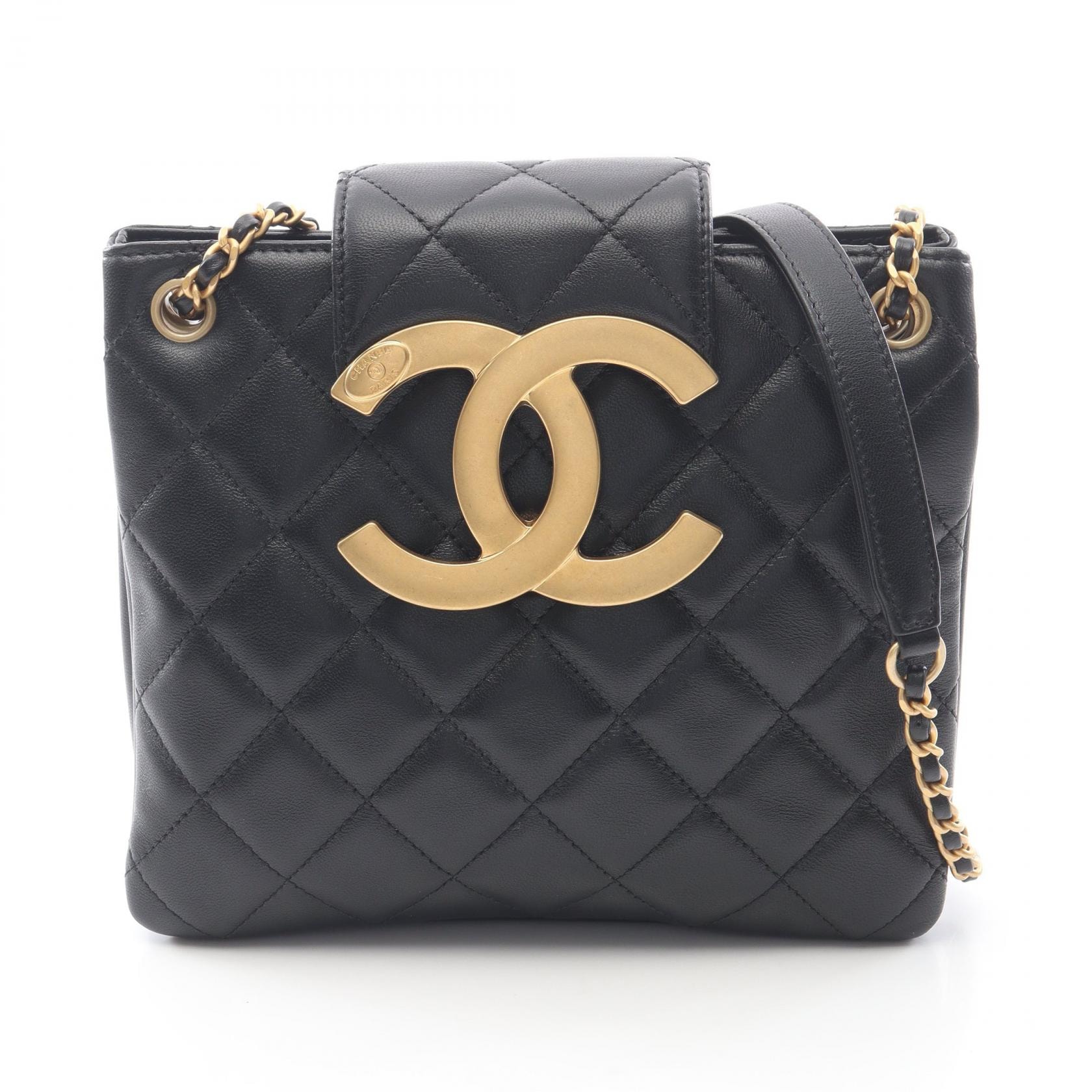 シャネル CHANEL マトラッセ ショルダーバッグ バッグ ラムスキン(羊革) レディース ブラック系 AS4596 【中古】