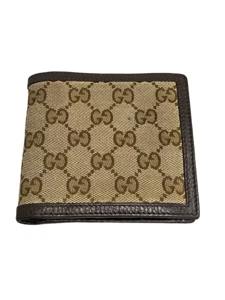 GUCCI GG Canvas Bi-fold Wallet "Beige/Brown"