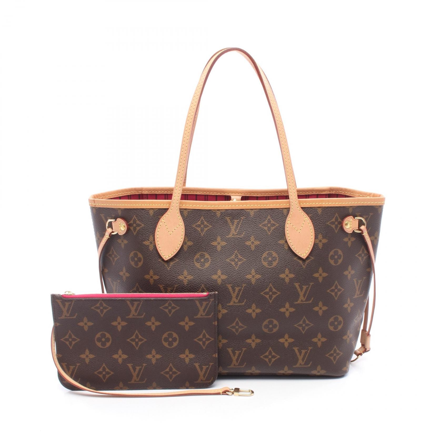 ルイ・ヴィトン LOUIS VUITTON ネヴァーフルPM トートバッグ バッグ PVCコーティングキャンバス レザー モノグラム ピヴォワンヌ レディース ブラウン系 M41245 【中古】