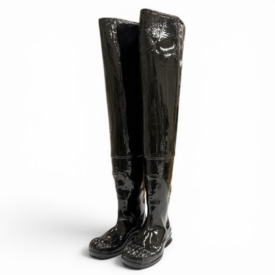 未使用品 メゾンマルジェラ Rubber Thigh-High Boots 39