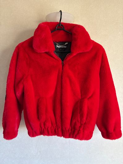 Supreme Faux Fur Bomber Jacket "Red"