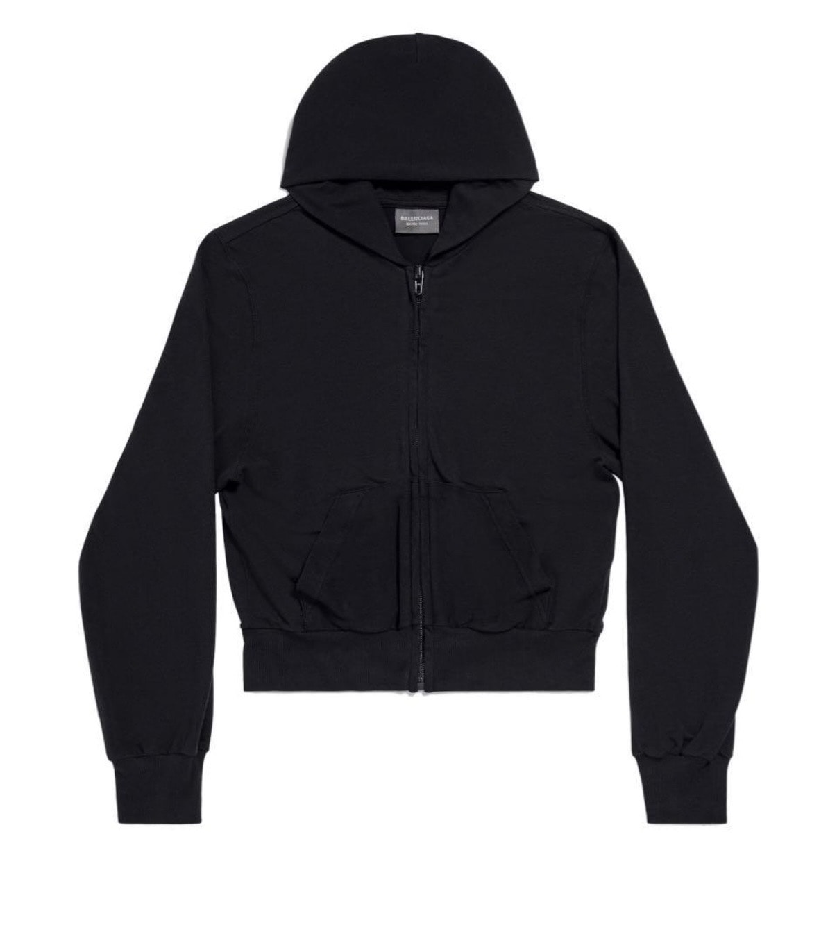 BALENCIAGA Women's Zip Up Hoodie Fitted Soft Stretch "Black"