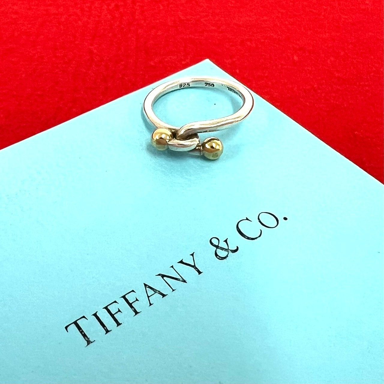 TIFFANY&Co. ティファニー フックアンドアイ リング シルバー925 K18イエローゴールド リング・指輪 10号 シルバー
 26063